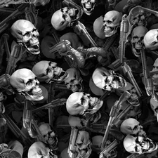 Skulls and Pistols 22 - 18"x46" Hydrographic Film Hydro Dipping