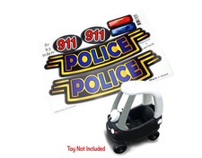 Toy Restore Decal Fits Little Tikes Cozy Coupe Car Black  Gold Police 911 Siren