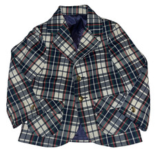 Vintage Sears Boys Plaid Tartan Blazer Jacket 4T