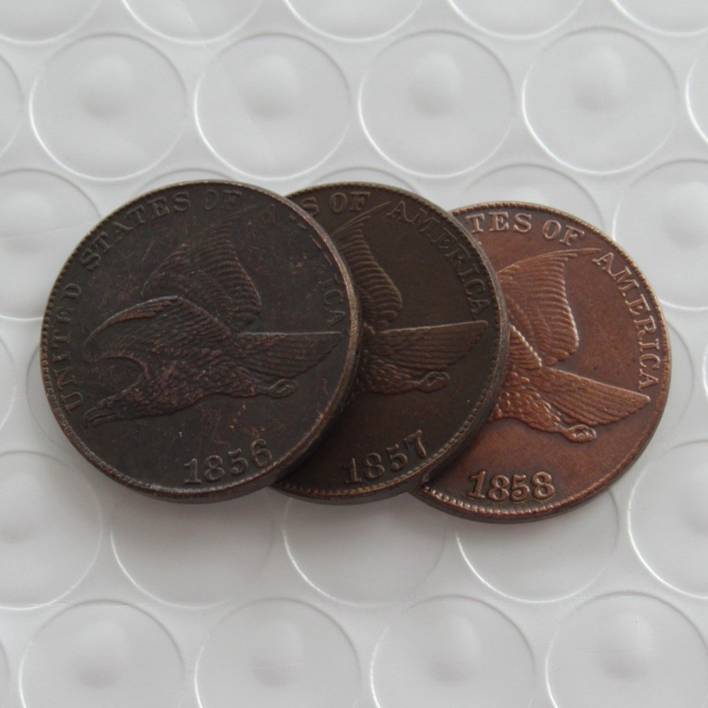 1856-1858 3 pieces Flying Eagle Cent Very Good VG Coin As shown in the figure--