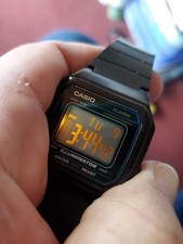 Casio W-217H-1A Men's Digital Quartz Watch Used 41mm Case Black Resin Strap