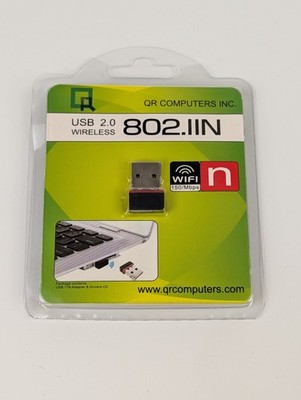 QR COMPUTERS USB 2.0 WIRELESS WIFI ADAPTER 802.IIN MAC/WINDOWS/LINUX/ANDROID  