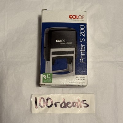 COLOP Printer S 200 Self Inking Stamp Blue & Red Ink Paid 24mm x 45mm