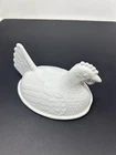 Vintage Indiana Glass White Milk Glass Hen on Nest LID ONLY