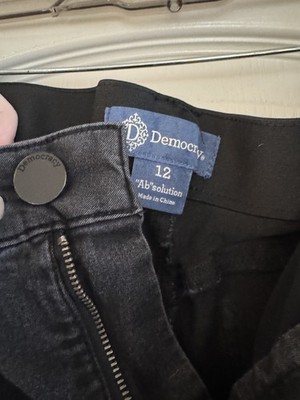 Democracy Ab Solution High Rise Slim Straight Jeans Womens Sz 12  Faded Black