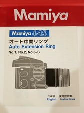 MAMIYA 645 PRO AUTO EXTENSION RING INSTRUCTION ORIGINAL PRINT JAPAN/not copies 