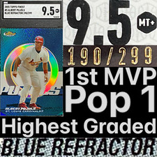 Pop 1 2005 Finest Albert Pujols Blue Refractor SGC 9.5 Highest Graded /299 MVP#1