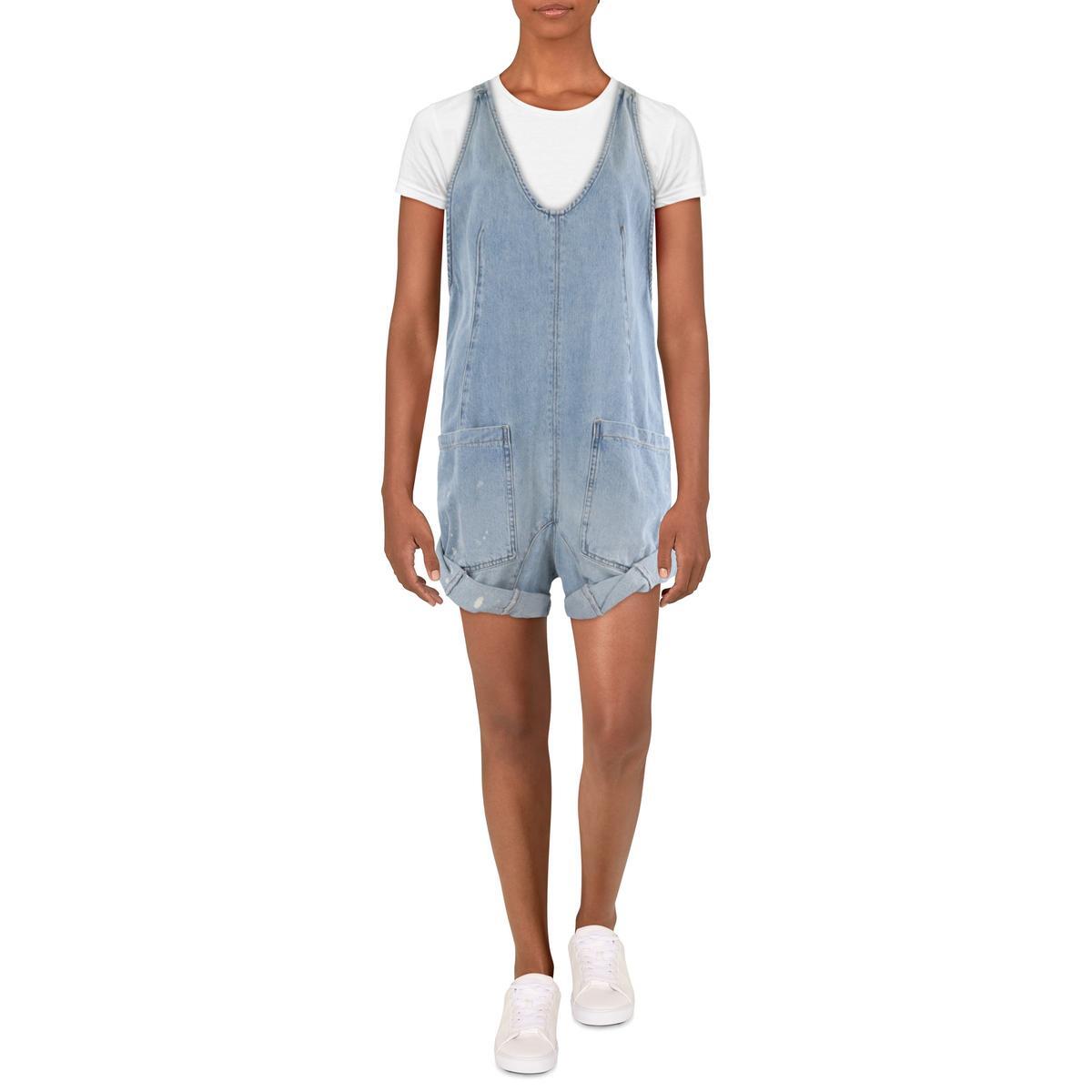 Женские синие хлопчатобумажные мини-шорты Free People из джинсовой ткани S BHFO 4302