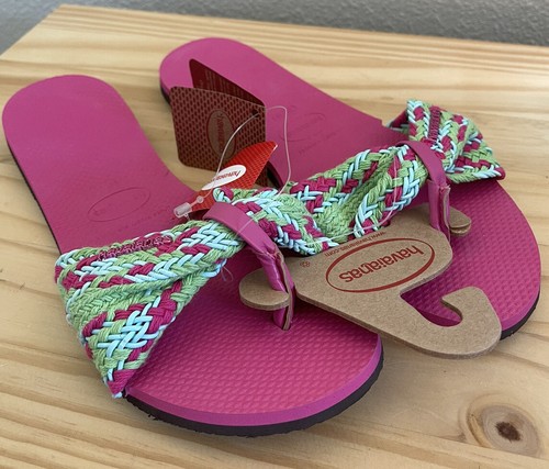 Havaianas Women’s Flip Flops Pink Flux Size 9/10 - Picture 2 of 4