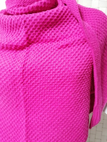 Bufanda triangular xxl estola punto mullida nueva rosa fucsia bufanda de invierno NUEVO - Imagen 2 de 5