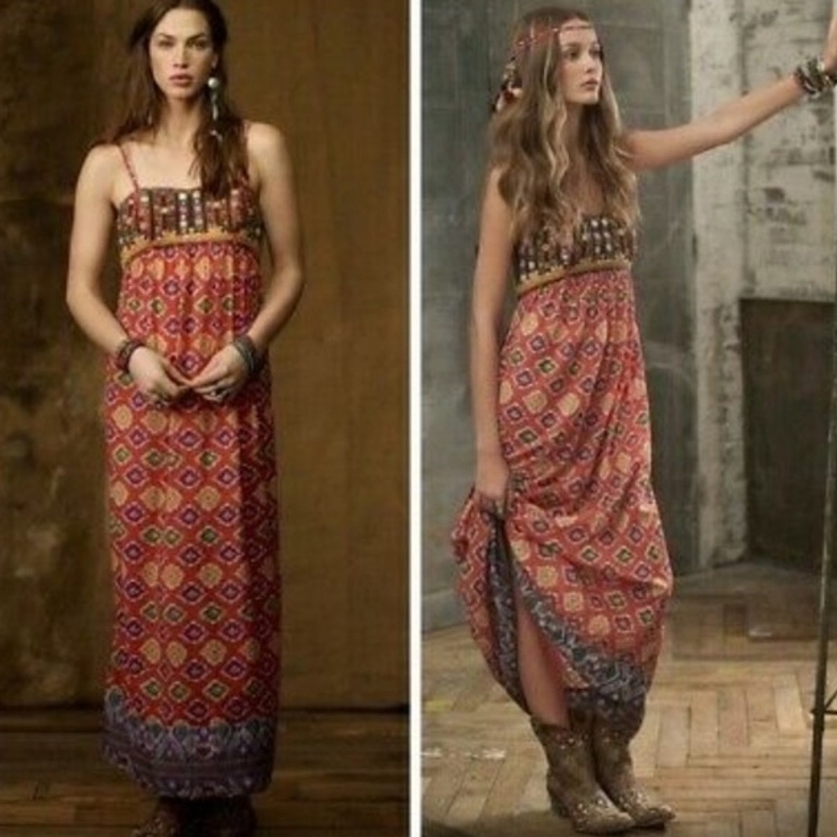 denim supply maxi dress Denim & Supply Sequin Ikat Print Small Casual Maxi Dress