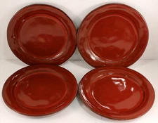 Gibson Elite TERRANEA Red * Set of 4 * Salad Plates 9" GREAT USED CONDITION