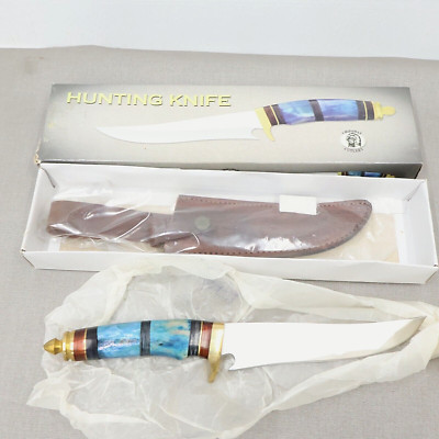 13in Hunting Knife Full Tang with Gut Hook Surgical Steel Blue Chipaway Cutlery 