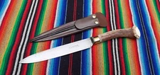 Antique Sheffield gaucho knife Benson. Carbon steel. Axis deer and brass