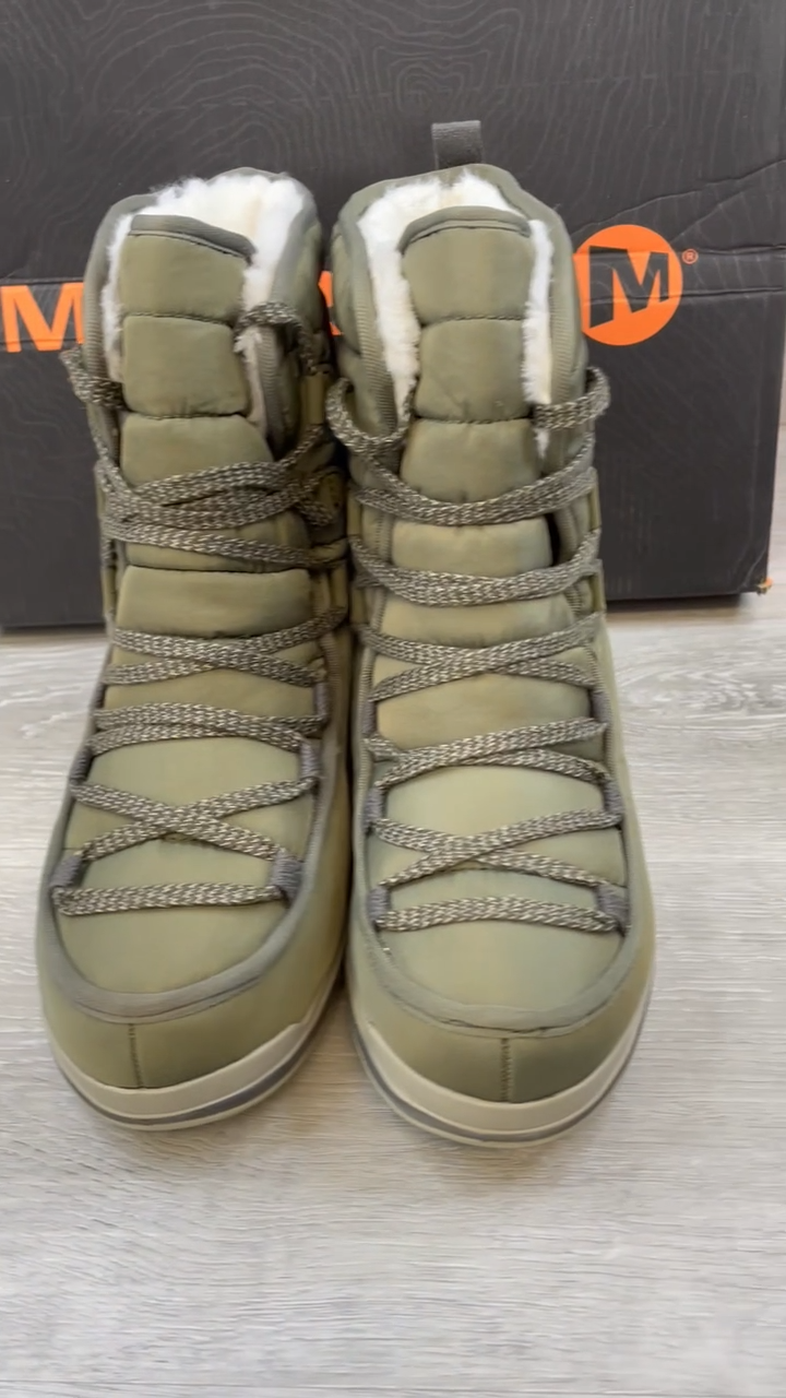 Stivali donna Merrell Snowcreek verde neve impermeabili isolati escursionismo 6 5 scarpe