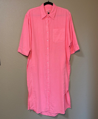 Universal Threads Shirt Dress Small Pink Linen/Rayon Oversized Midi  Lagenlook | eBay