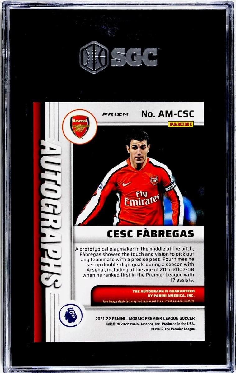 2021 Panini Mosaic Cesc Fabregas Premier League Autograph SGC 10 w