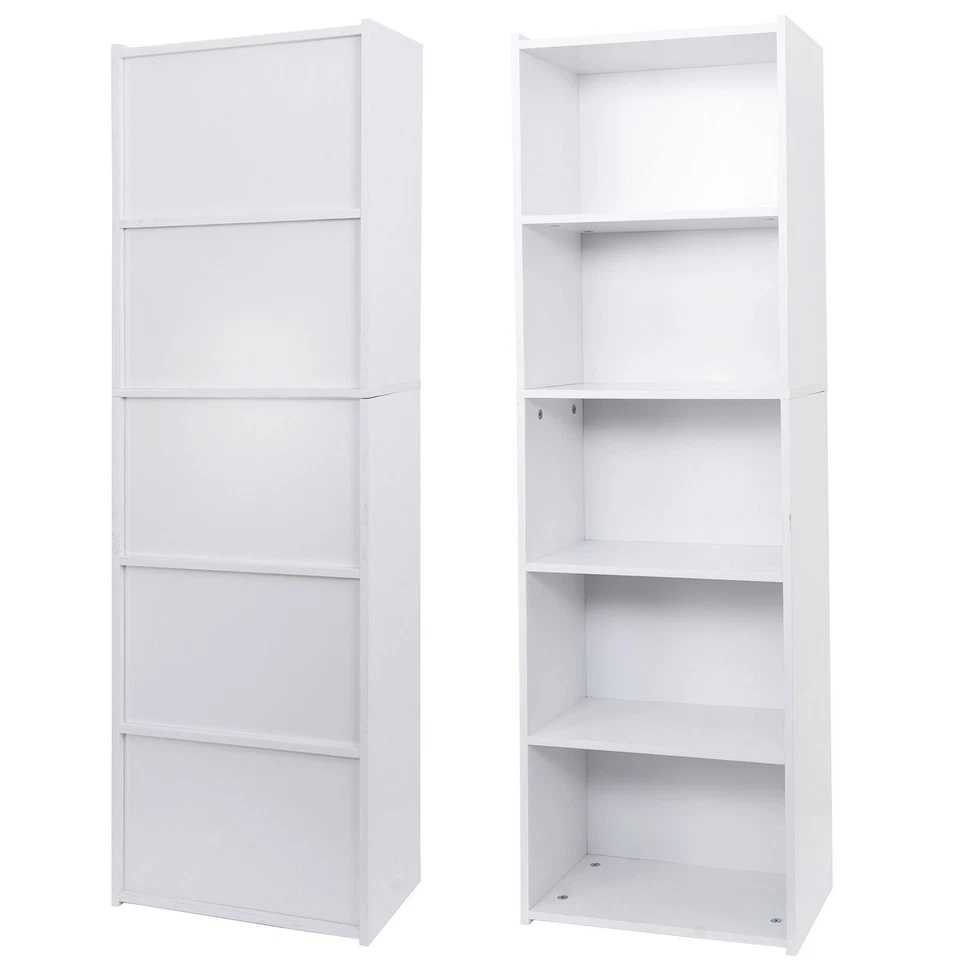 2PCS 5 Tier Bookcase Bookshelf Display Rack Storage Shelves Shelving Unit Indoor - Image 3 of 4