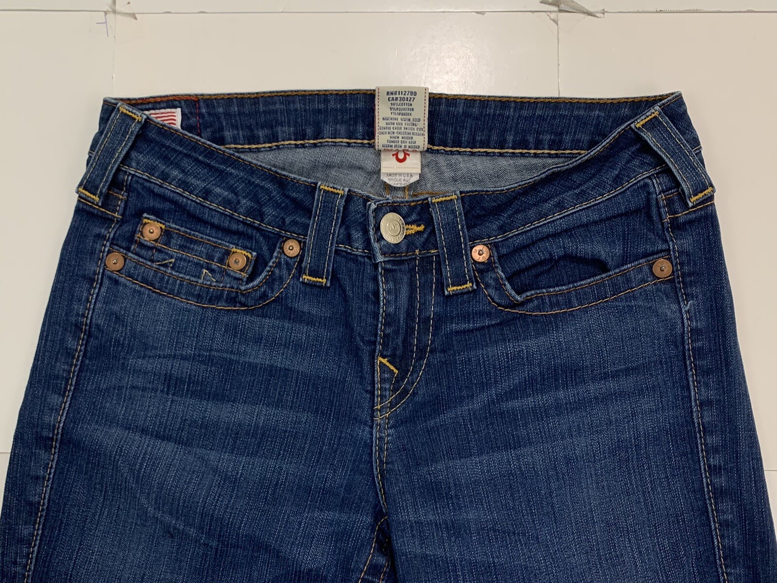 True Religion Claire Flare Boot Cut Blue Denim Jeans Women's Size 29 Made in USA thumbnail 8