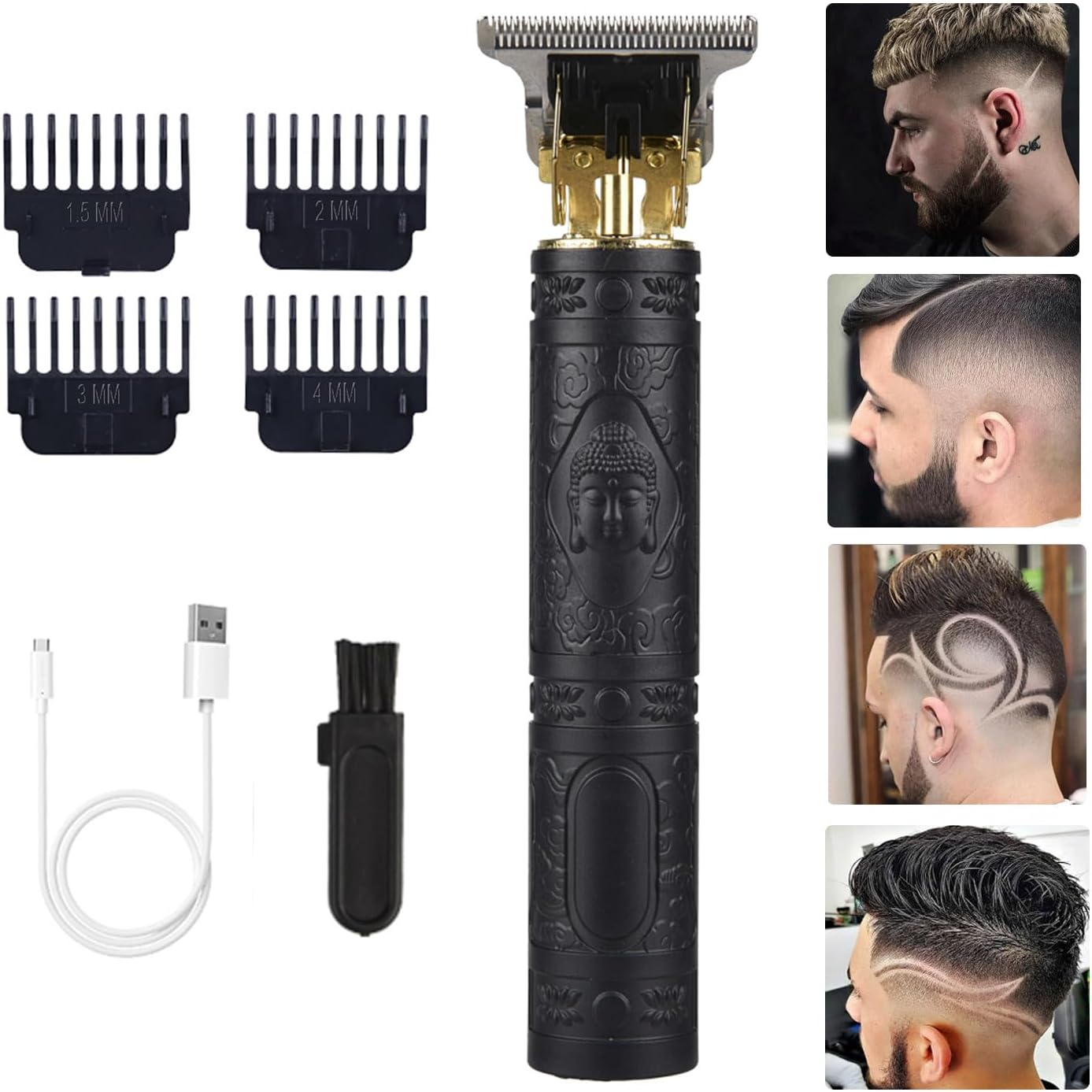 Professional Cordless Zero-Gapped T-Blade Hair Clippers for Men