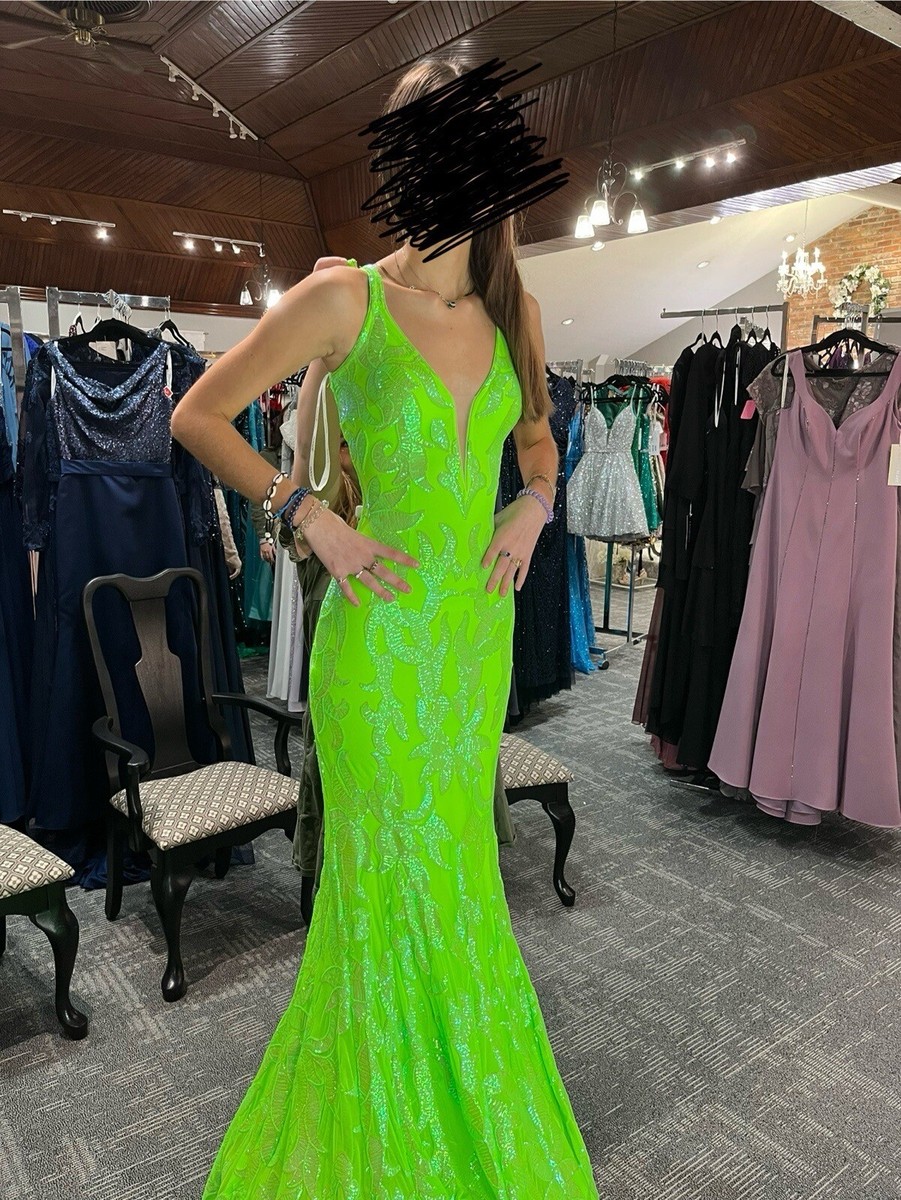 jovani green homecoming dress Prom sparkling dress