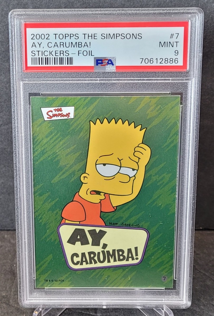 10個セット The Simpsons 2002 2002 Topps The Simpsons #7 AY, CARUMBA! Foil Sticker Bart Simpson