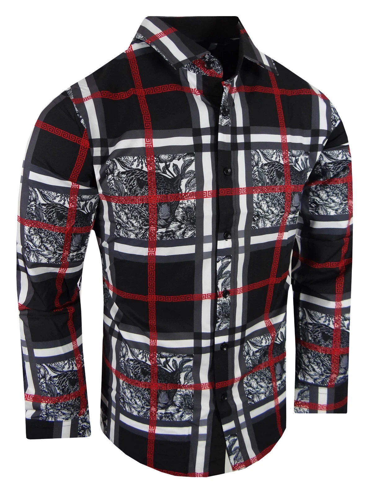 Designer Italian Mens Shirt Floral Luxury Stripe Prints Stretch Slim Fit Button
Opens in a new windo