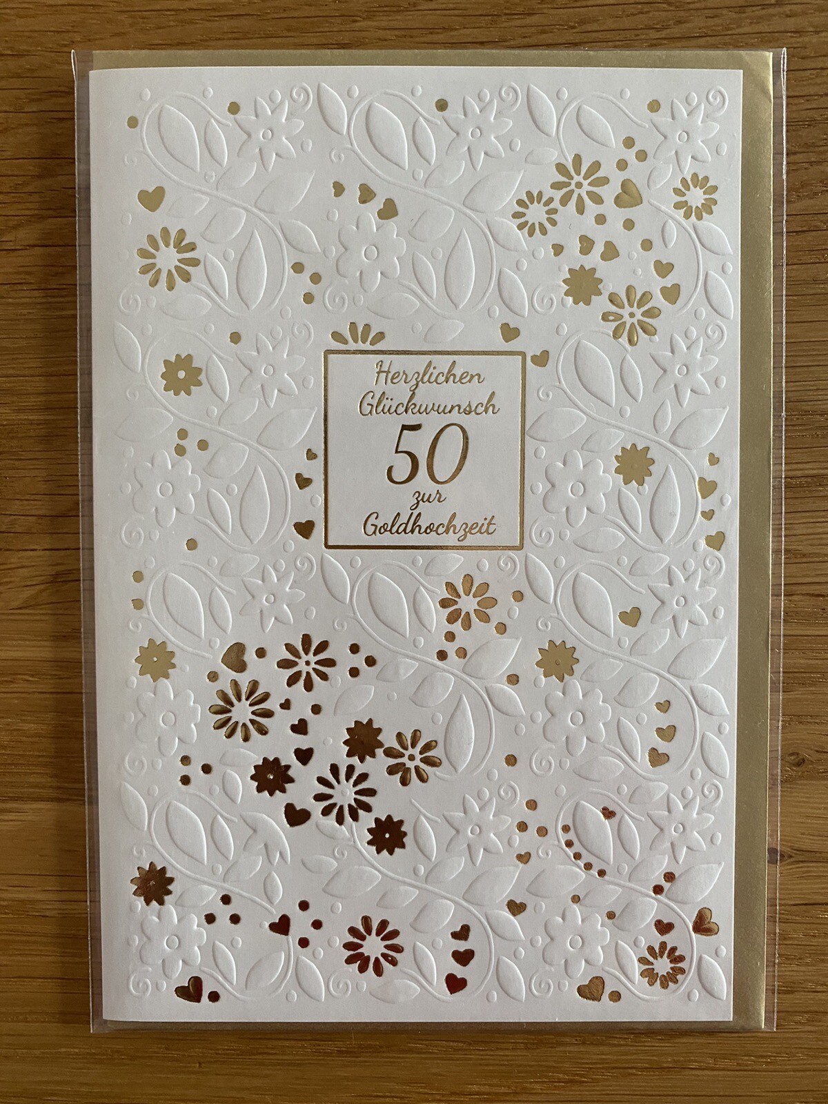 Glückwunschkarte Zur Goldenen Hochzeit - 50 Jahre ‍♂️ Schlicht