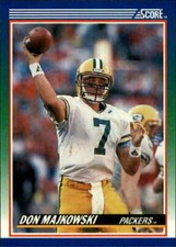 1990 SCORE NFL FOOTBALL Trading Card #15 - DON MAJKOWSKI, Green Bay Packers
