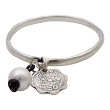 UNO DE 50 SILVER PLATED SALUD BANGLE BRACELET 32.5GR #4211