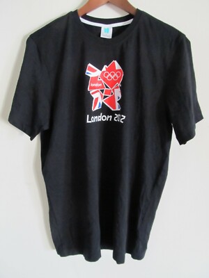 Vintage Official Olympic London 2012 Shirt Black Red S