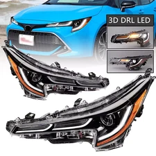 Pair For 2020 2021 2022 Toyota Corolla SE XLE XSE 3D DRL LED Projector Headlight