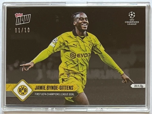 CHAMPIONS LEAGUE 2024 Topps Now Jamie Bynoe-Gittens #067 Black Parallel 01/10