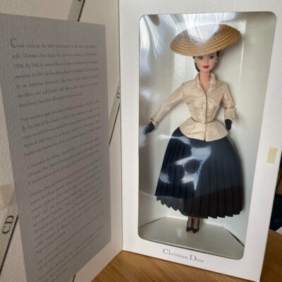 Christian Dior Barbie Doll New Look Ivory Black Hat Gloves