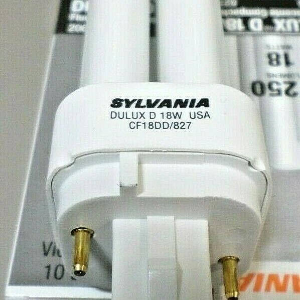 2 - Sylvania CF18DD/827 T4 CFL 2-Pin G24d-2 Base 18 Watt 2 Tube Lamps / Bulbs - Image 4 of 4