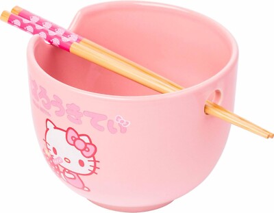 Helo Kitty Ramen Noodle Bowl Set with Chopsticks Gift, 5 Inch Japanese Character