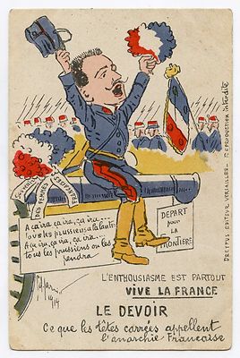 WW1 . Patriotique POILUS . Patriotic . The square heads! 