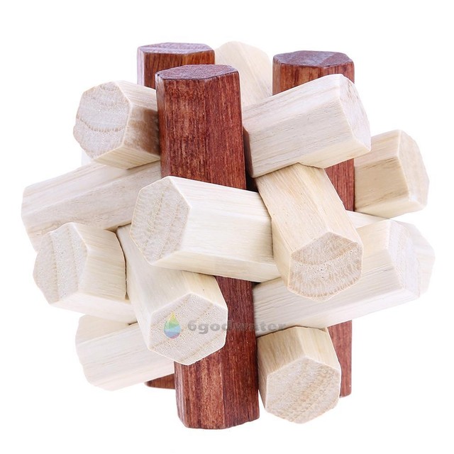 wooden iq puzzle cube
