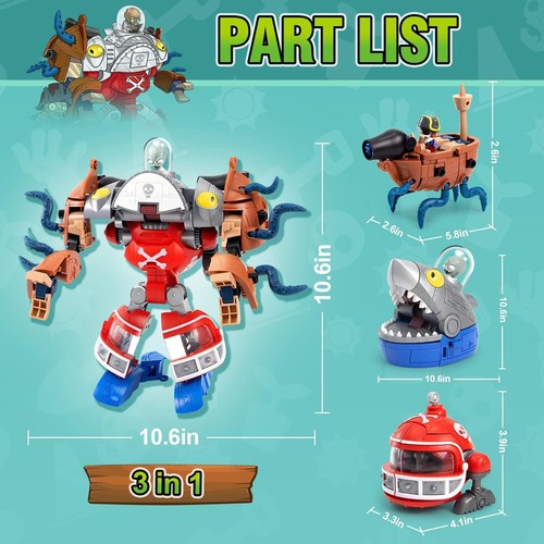 Plants Vs Zombies 3 in 1 Assembly Deformation Toy ZOMBOSS PVZ Action Figure - Picture 7 of 17
