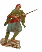 Stary oblat błyszczące obrazy skrawki karabin turecki ok. 15 cm