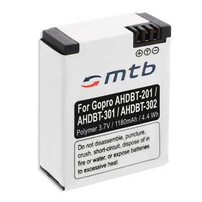 Akku für Gopro Hero3 & Hero3+ Black, White, Silver Edition NEU: 1180mAh Polymer!