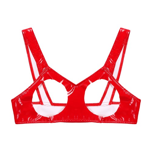 Wetlook Open Cup Shelf Bra Sexy Women Lingerie Bralette Bra Top Wire-free Bra - Picture 21 of 43