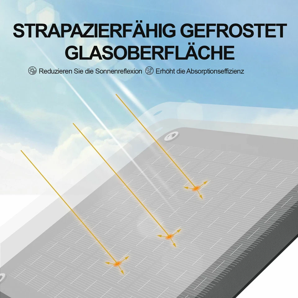 12 Volt 60 Watt Solar Autobatterie Ladegerät Solarmodul ErhaltungsladungTragbare - Bild 2 von 4