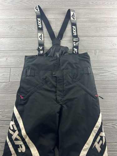 FXR Womens Team FX Snowmobile Pants Premium F.A.S.T. Black/White Snow Bibs