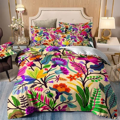 WONGS BEDDING Florals Boho Duvet Quilt Cover Bedding Set Pillowcases Single Double King Sizes
