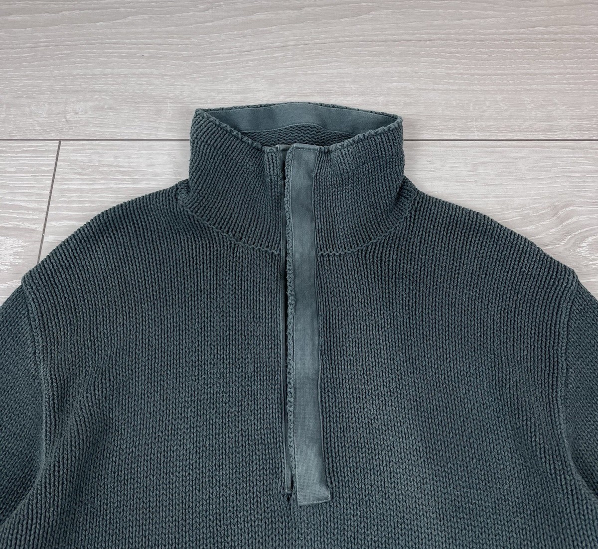 トップス 1997AW stone  knitwear Stone Island 1997 Vintage Chenille V-Neck Cotton Knit