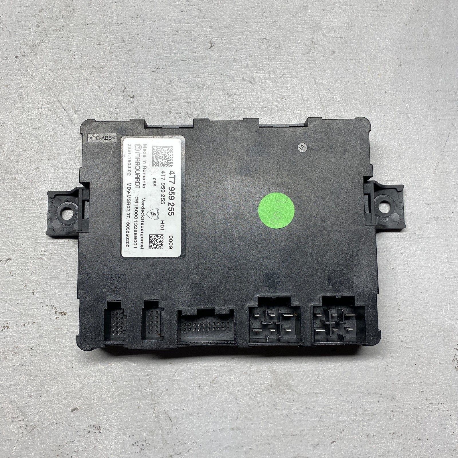 2018 Lamborghini Huracan Top Capote Control Module Unit 4T7959255