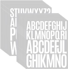 Adesivi lettere 24 fogli 2+3 pollici alfabeto vinile stick bianco 