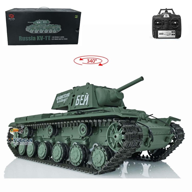 Big Sale 1/16 HengLong 2.4G Soviet KV-1 RTR 7.0 Plastic RC Tank Model 3878 IR BB