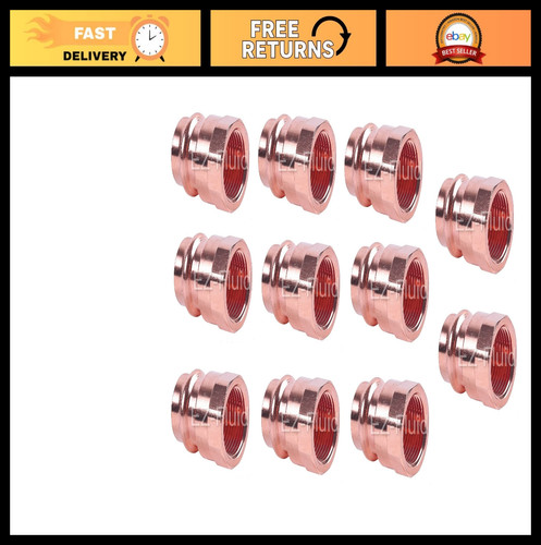10-Pack 3/4" FIP x Press Copper Female Adapter Fitting - NSF Certified, ProPress